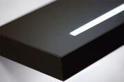 Полка-светильник Just-50, 600х200 мм, черный глянец, стекло покраска+матированное световое окошко