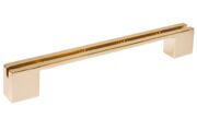 Ручка-скоба 160-192 мм, отделка золото глянец, под вставку