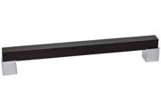 Ручка-скоба 160мм, отделка венге+хром матовый